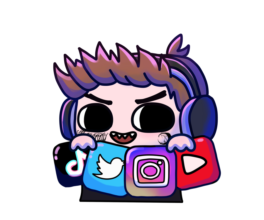 Tonx peeking over social media icons